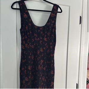 Rumored Blue Sheath Midi Dress Sleeveless Scoop Neck